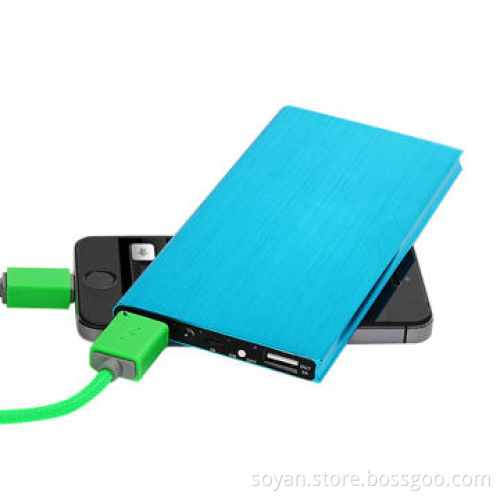 Newest super thin fashion design power bank, 4,000mAh with LED light three color for your choice